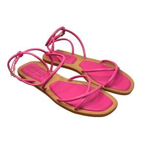 Journee Women's Farron Strappy Flat Sandals Pink Size 10